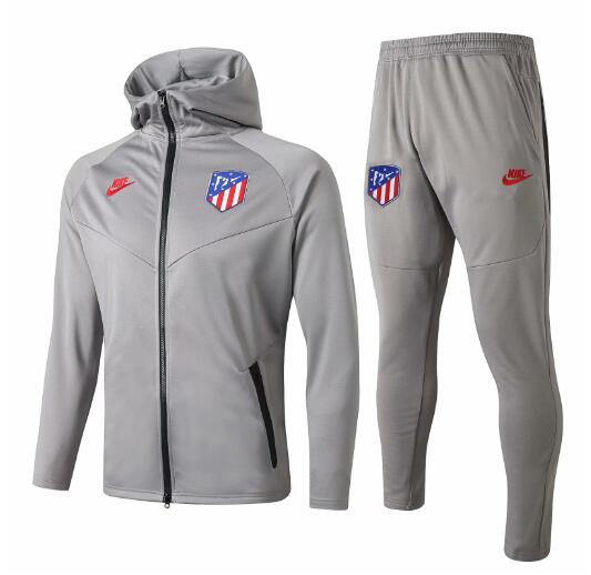 2019-20 Atletico Madrid Grey Training Suits Hoodie Jacket with pants